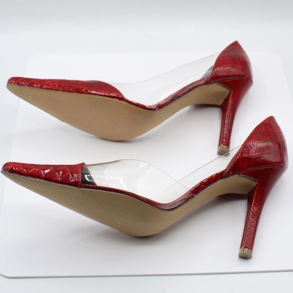 Bisou Bisou by Michele Bohbot red croc heels - Picture 7 of 9